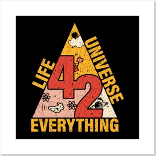42 the life universe the  everything the answer vintage Posters and Art